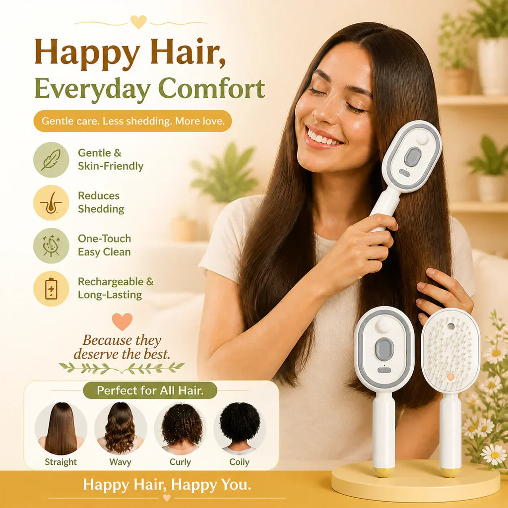2026 New Electric Steam Brush, Electric Steam Brushs for Hair, Rechargeable Steam Hair Straightener, Detangling Steams Brush, Reduce Frizz, Nourishes Hairs, Anti-Static