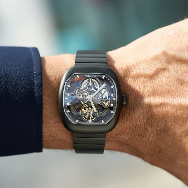 MIMBER Luxury Skeleton Automatic Watch for Men Premium Mechanical Design Stylish Men’s Wrist Watch