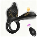 Vibrating Cock Ring Couples Sex Toys - MOOLIGIRL Dual Penis Ring Vibrator with Fox-Shaped Clitoral Stimulator & 4.6in G Spot Vibrator, 10 Vibration Adult Toys for Men Women, Female Sex S&M Floggers