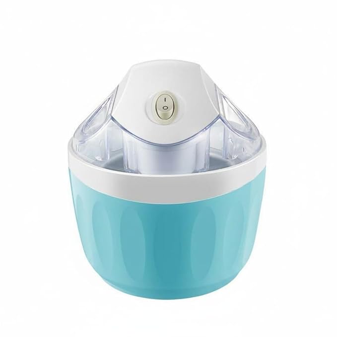 Easy to Use Home Ice Cream Machine Transparent Lid Ice Cream Machine, Lake Blue, EU Plug