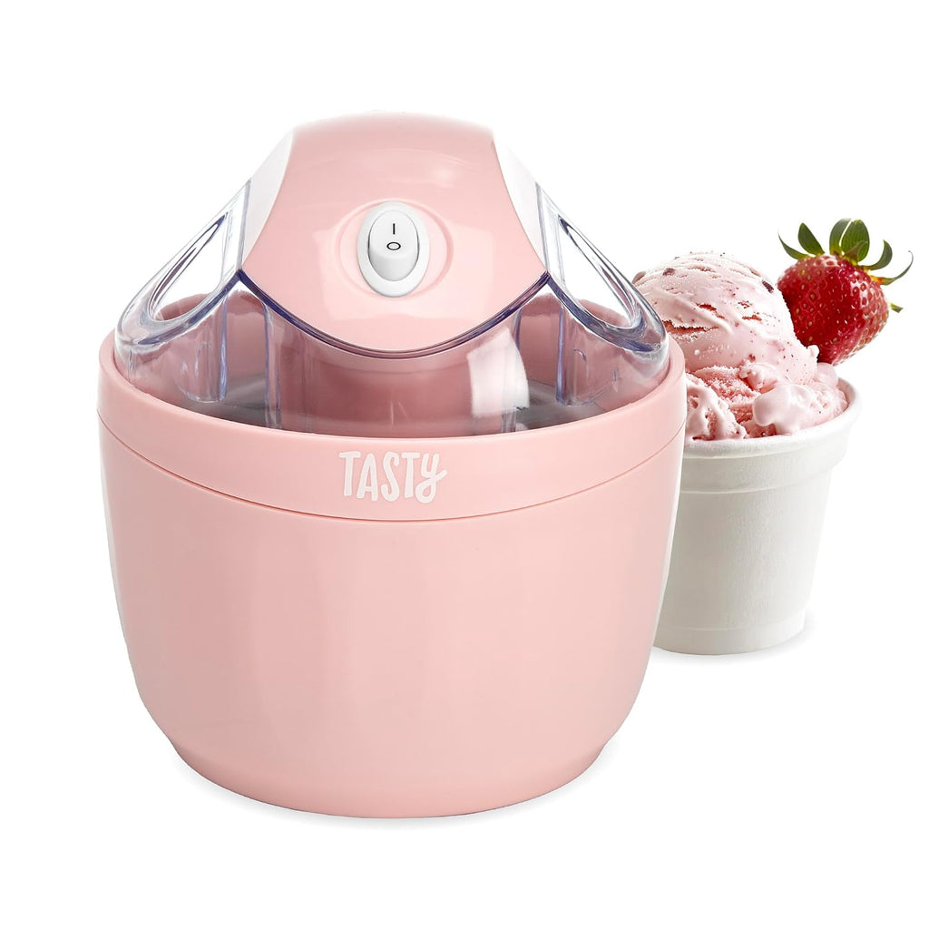 Easy to Use Home Ice Cream Machine Transparent Lid Ice Cream Machine, Lake Blue, EU Plug