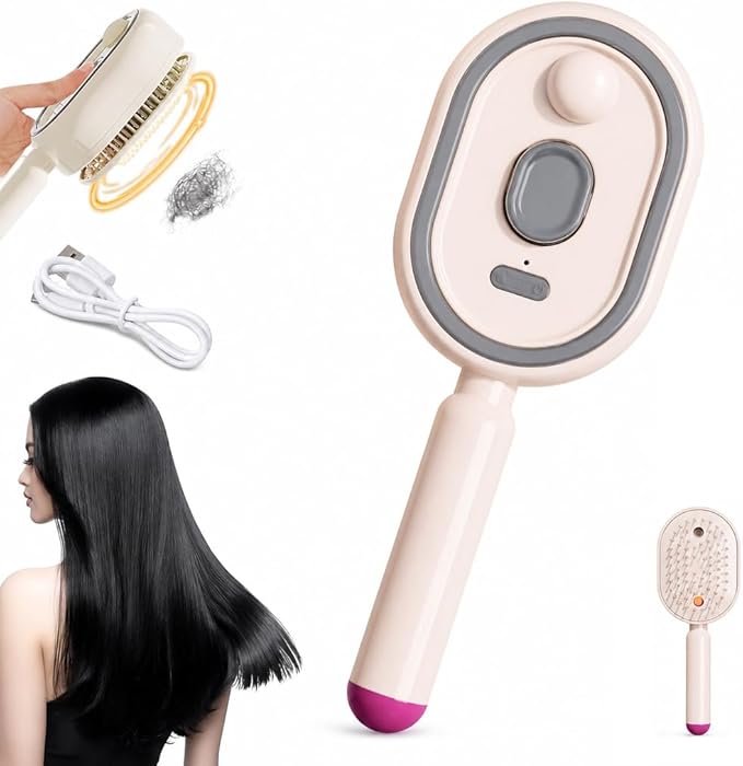 2026 New Electric Steam Brush, Electric Steam Brushs for Hair, Rechargeable Steam Hair Straightener, Detangling Steams Brush, Reduce Frizz, Nourishes Hairs, Anti-Static