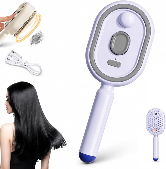 2026 New Electric Steam Brush, Electric Steam Brushs for Hair, Rechargeable Steam Hair Straightener, Detangling Steams Brush, Reduce Frizz, Nourishes Hairs, Anti-Static