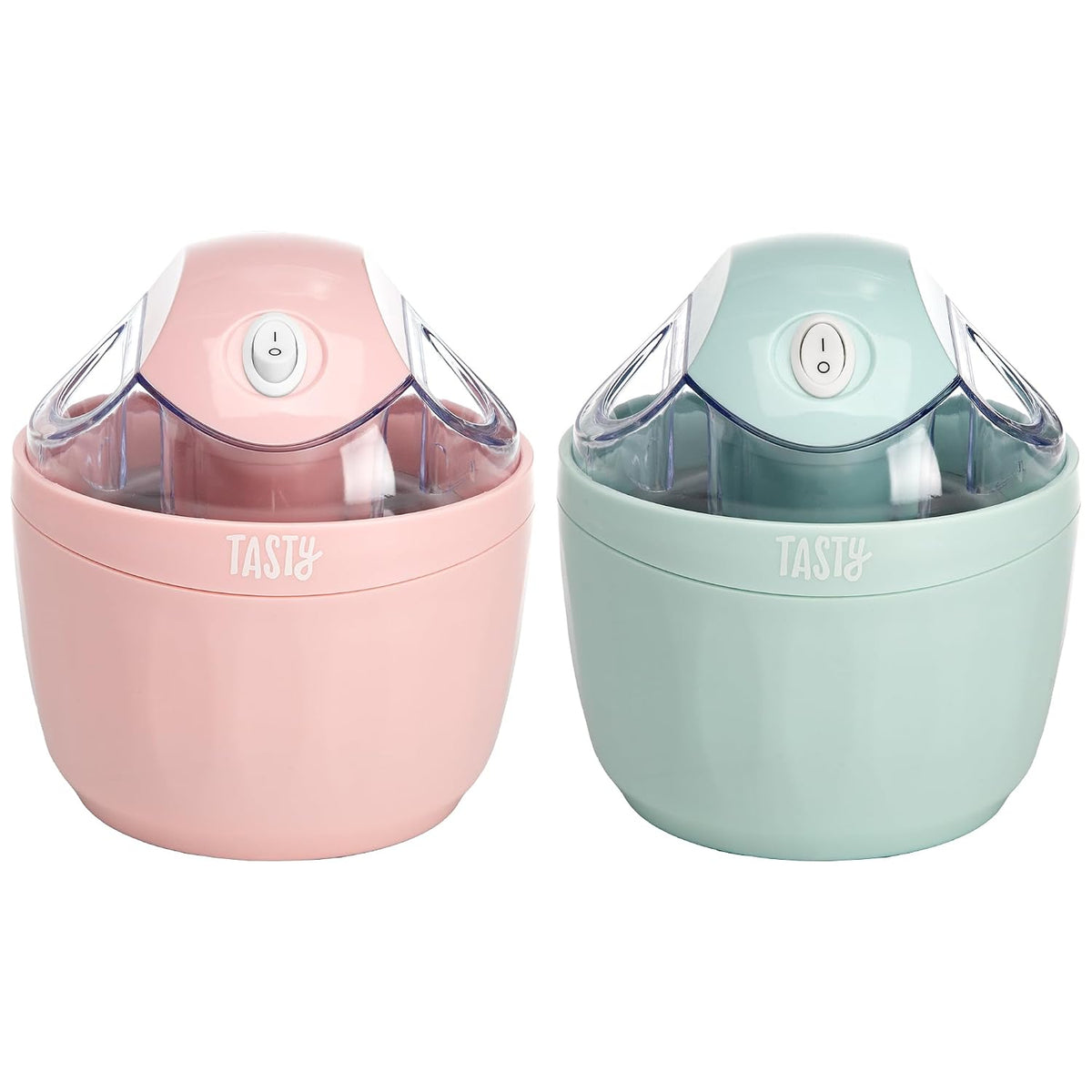 Easy to Use Home Ice Cream Machine Transparent Lid Ice Cream Machine, Lake Blue, EU Plug
