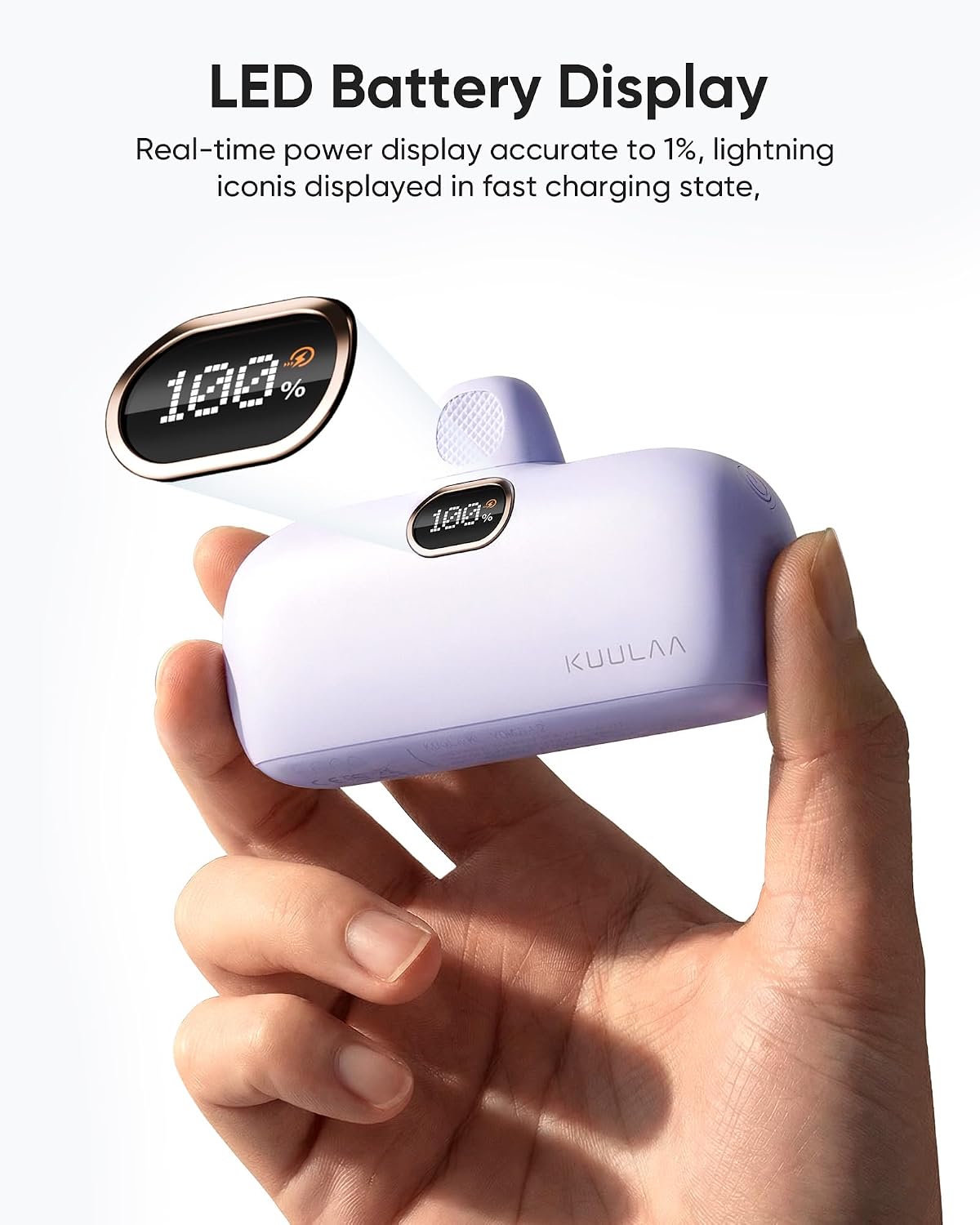 Portable Charger with Built-in Lightning Cable 5000mAh Small iPhone Fast Charging Mini Portable Phone Charger for iPhone
