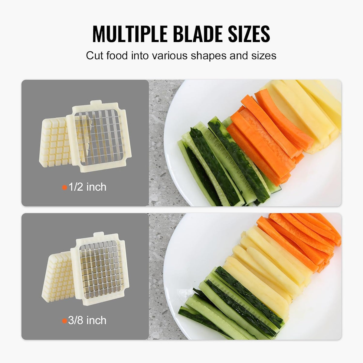 VEVOR F300 Electric Potato Cutter, Aluminium + Stainless Steel + ABS