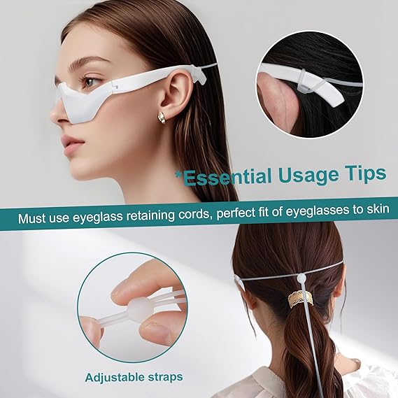 NANSIKE Under Eye Red Light Therapy Glasses, with Eye Massage for Dark Circles, Eye Bags and Eye Wrinkle Elimination