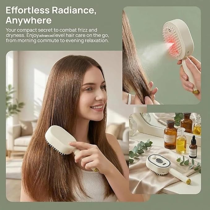 2026 New Electric Steam Brush, Electric Steam Brushs for Hair, Rechargeable Steam Hair Straightener, Detangling Steams Brush, Reduce Frizz, Nourishes Hairs, Anti-Static