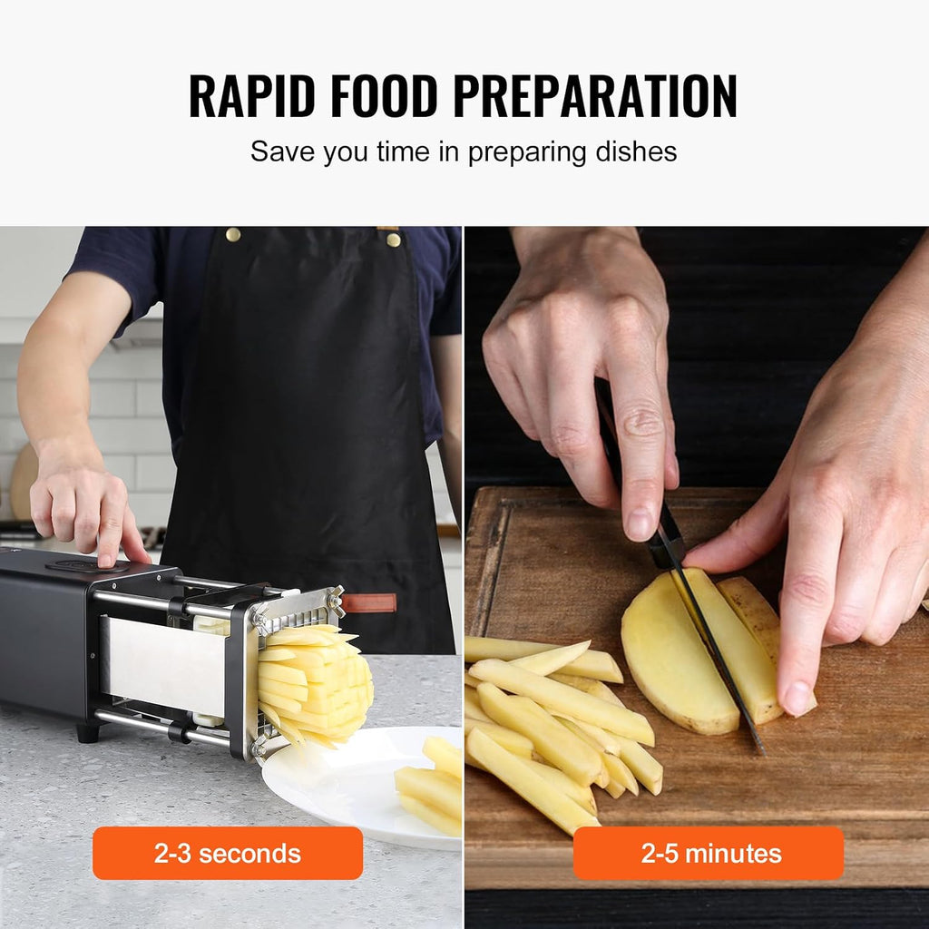VEVOR F300 Electric Potato Cutter, Aluminium + Stainless Steel + ABS