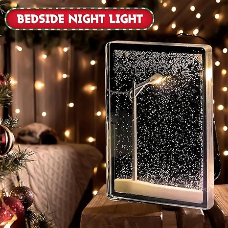 Snowflake Night Light DIY Snow Lamp Snowflake Star White Snow Winter Theme Nightlight for Bedroom Bathroom Nursery Hallway Stairs Home Room Decor