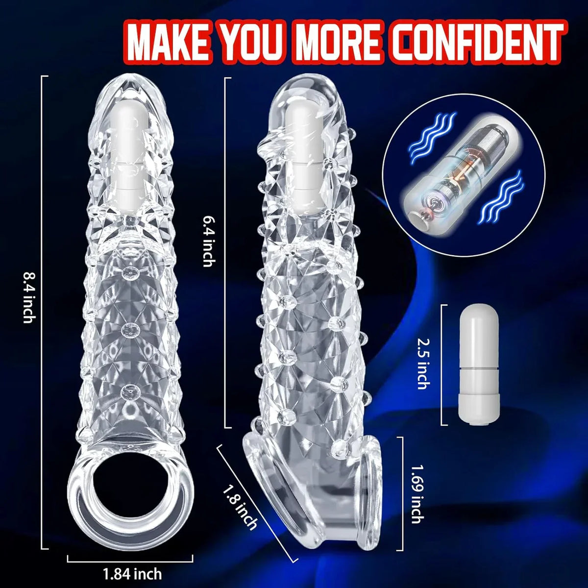 [Discreet Shipping]🔥 Bigger. Harder. Wilder. 🔥 💦 The Explosive Vibrating Wolf-Tooth Crystal Sleeve 💦