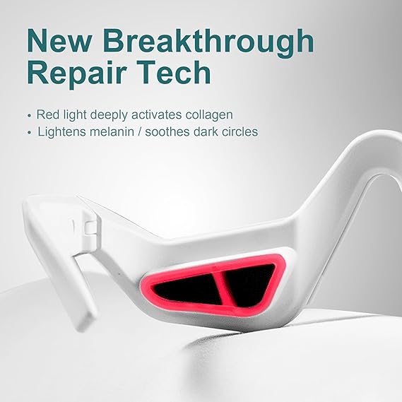 NANSIKE Under Eye Red Light Therapy Glasses, with Eye Massage for Dark Circles, Eye Bags and Eye Wrinkle Elimination
