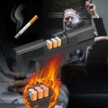 Lighter Gun with Cigarette Cases, Windproof Lighter, Jet Lighter, Refillable Butane Gas, Cool Windproof Jet Shape