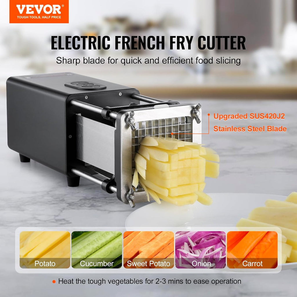 VEVOR F300 Electric Potato Cutter, Aluminium + Stainless Steel + ABS