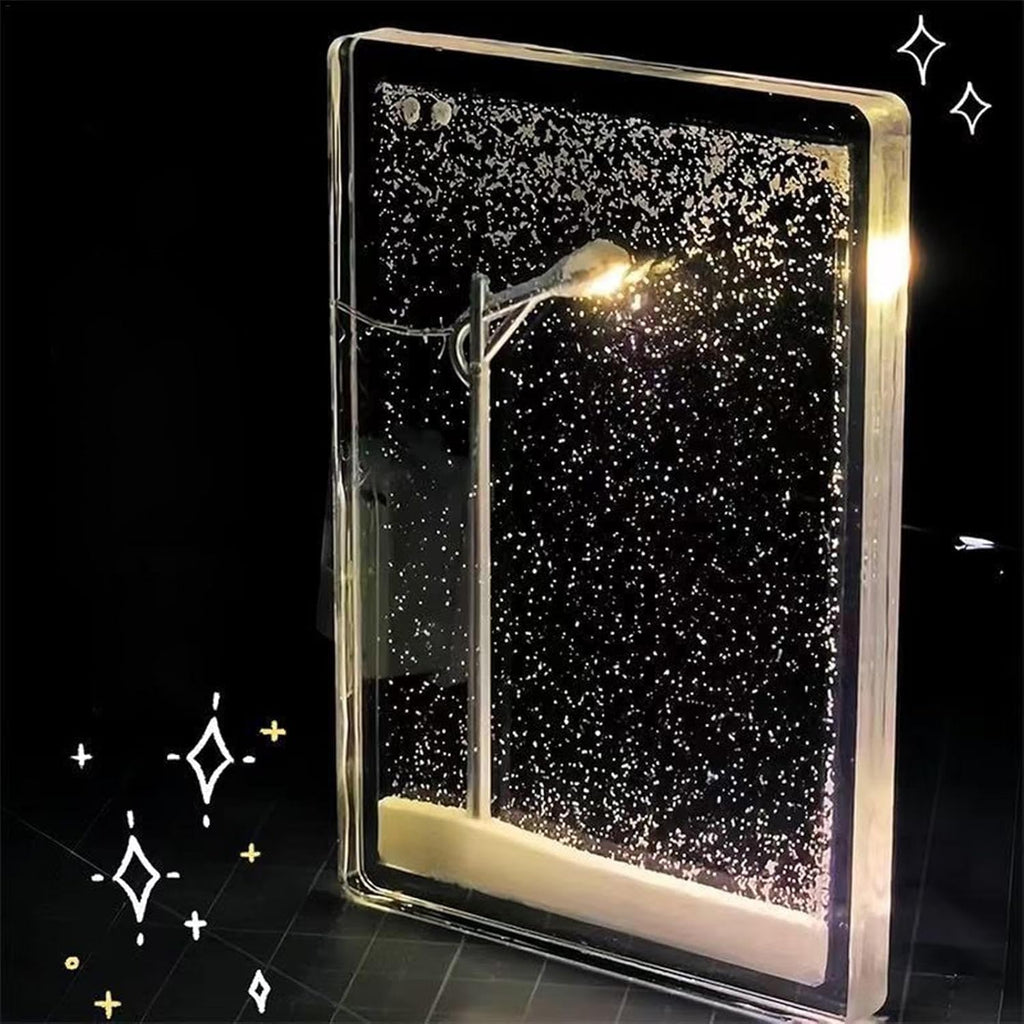 Snowflake Night Light DIY Snow Lamp Snowflake Star White Snow Winter Theme Nightlight for Bedroom Bathroom Nursery Hallway Stairs Home Room Decor