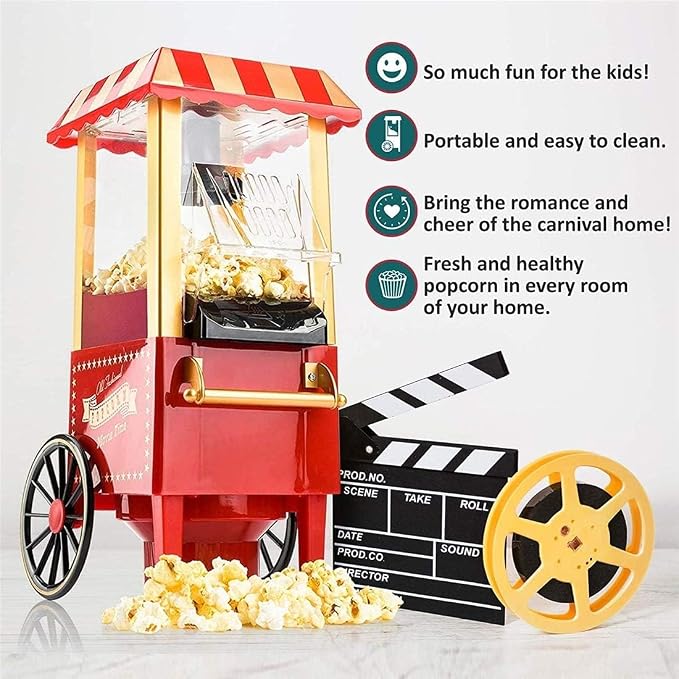 Popcorn Machine Mini Portable Household DIY Corn Popper Delicious Snacks Automatic Home Kitchen Popcorn Maker (Size: 40 x 24 x 18 cm)