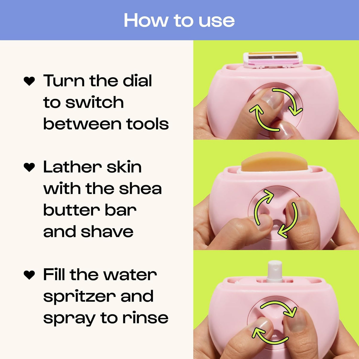 Alleyoop Portable Travel Razors For Women - On-the-Go Mini Triple-Blade Razor & Shaver - Clean & Close Shave with Moisturizing Bar & Refillable Spray Bottle - Gentle for All Skin Types (Dusty Pink)