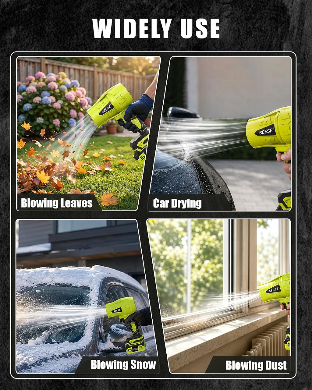 Turbo Cordless Leaf Blower: 150 MPH 600 CFM Turbo Jet, Lightweight 1.45 lb Battery Powered Handheld Blower for Yard Leaves, Driveway Sand, Car Drying with 21V 4.0Ah Battery & Ergonomic Handle