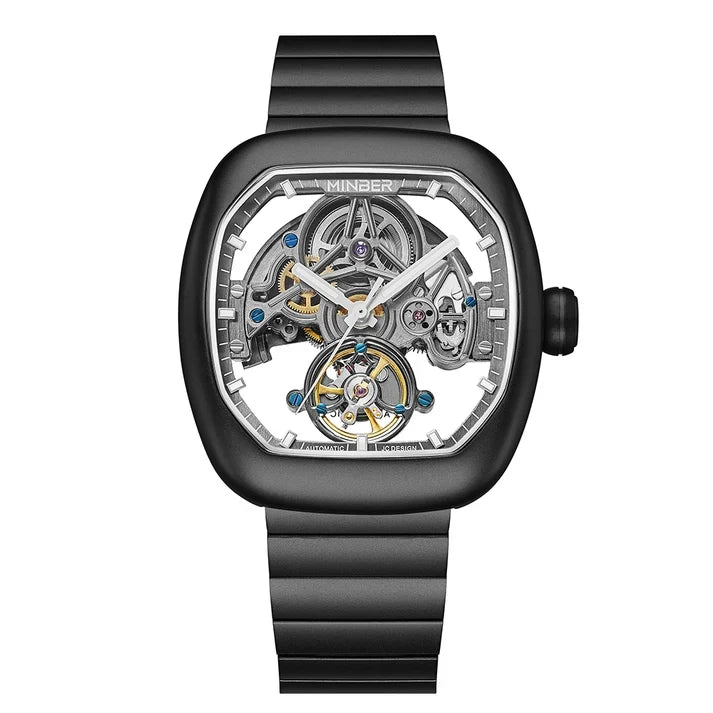 MIMBER Luxury Skeleton Automatic Watch for Men Premium Mechanical Design Stylish Men’s Wrist Watch