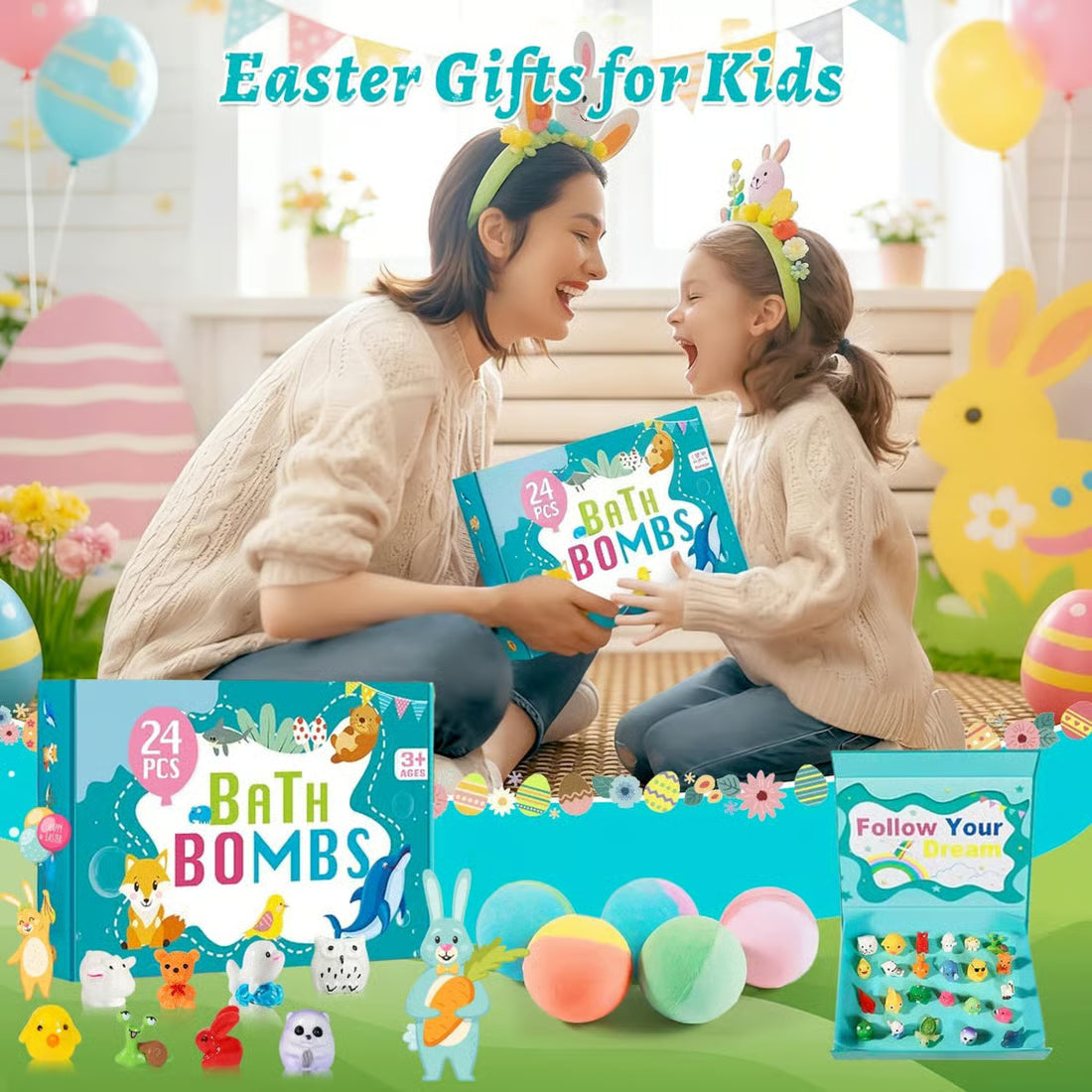 🔥2026 New Upgrade - 🛁 Natural Bath Bombs for Kids with Mega Bubbles & Surprise Inside 🥚✨