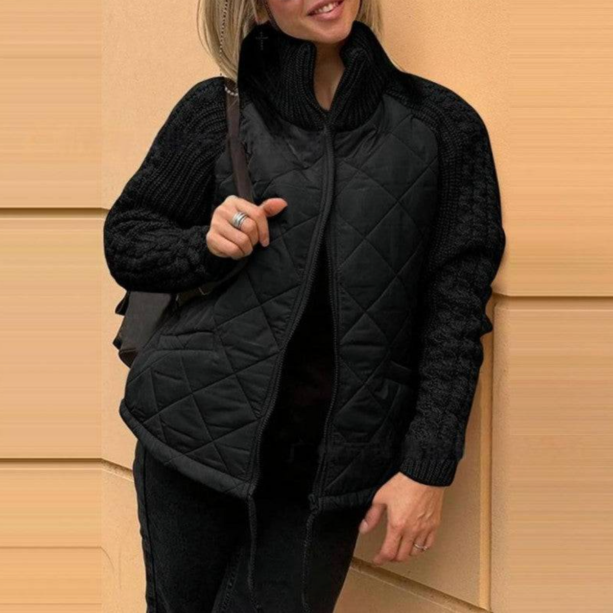 【🔥2025 New Products】🌈Women's Patchwork Knitted Down Jacket