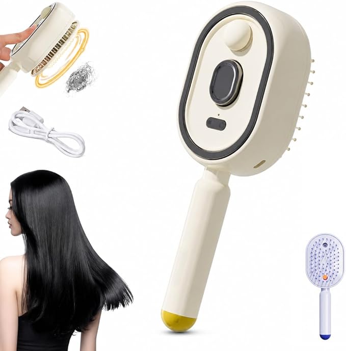 2026 New Electric Steam Brush, Electric Steam Brushs for Hair, Rechargeable Steam Hair Straightener, Detangling Steams Brush, Reduce Frizz, Nourishes Hairs, Anti-Static