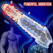 [Discreet Shipping]🔥 Bigger. Harder. Wilder. 🔥 💦 The Explosive Vibrating Wolf-Tooth Crystal Sleeve 💦
