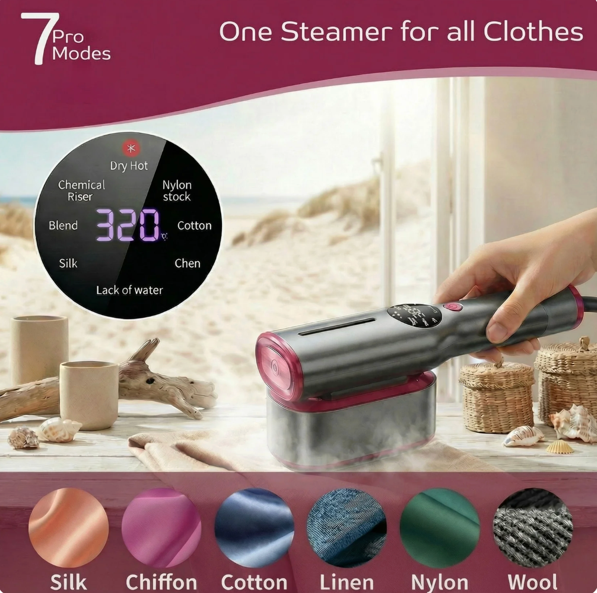 2-in-1 Steamer & Iron for Clothes,15s Fast Heat-up 1200W Portable Handheld Garment Steamer,Travel Size with Large Ceramic Heat Panel,Quick Wrinkle Removal,110V-120V