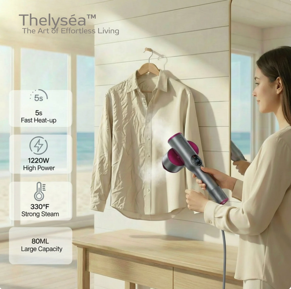 2-in-1 Steamer & Iron for Clothes,15s Fast Heat-up 1200W Portable Handheld Garment Steamer,Travel Size with Large Ceramic Heat Panel,Quick Wrinkle Removal,110V-120V