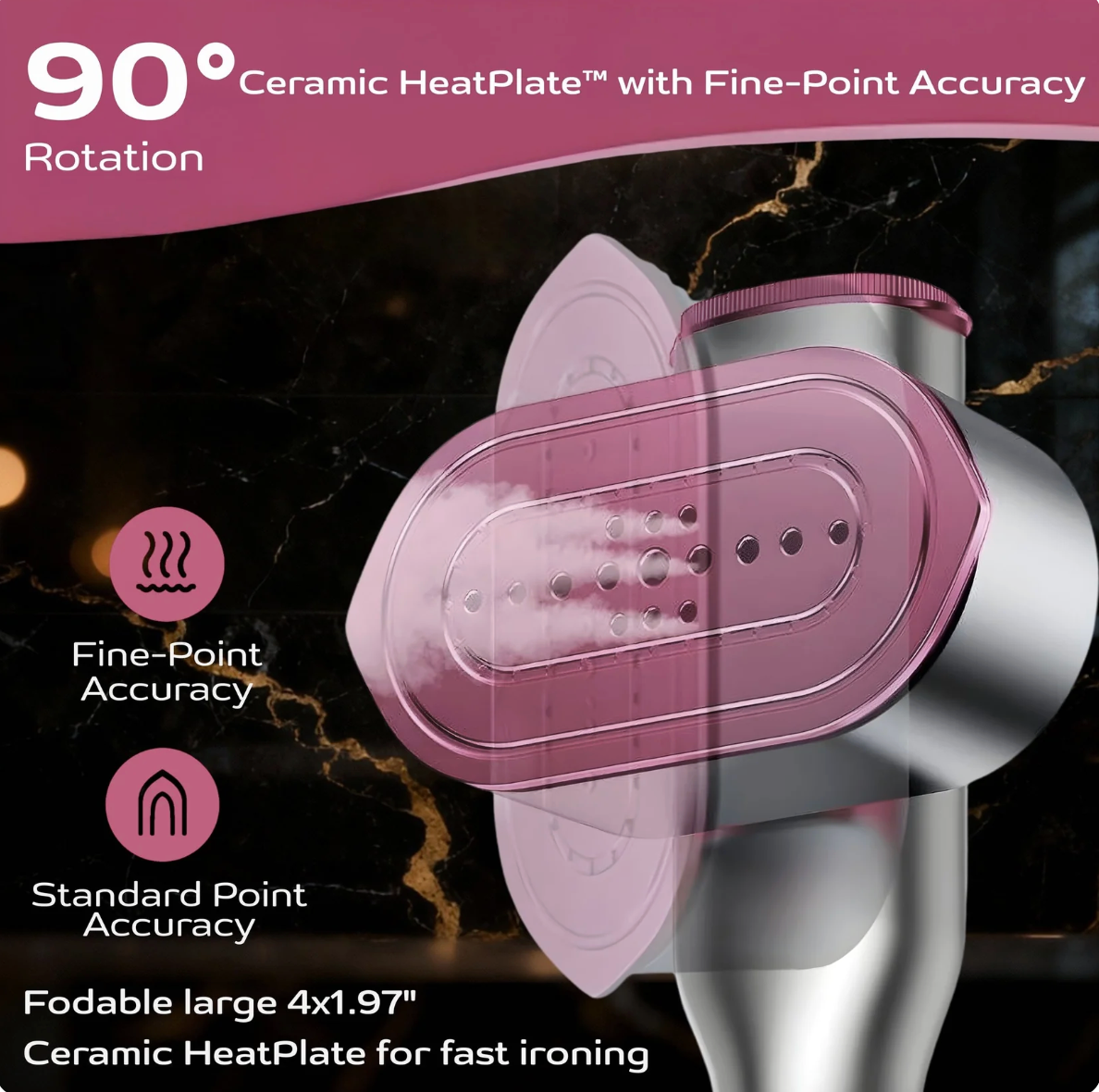 2-in-1 Steamer & Iron for Clothes,15s Fast Heat-up 1200W Portable Handheld Garment Steamer,Travel Size with Large Ceramic Heat Panel,Quick Wrinkle Removal,110V-120V