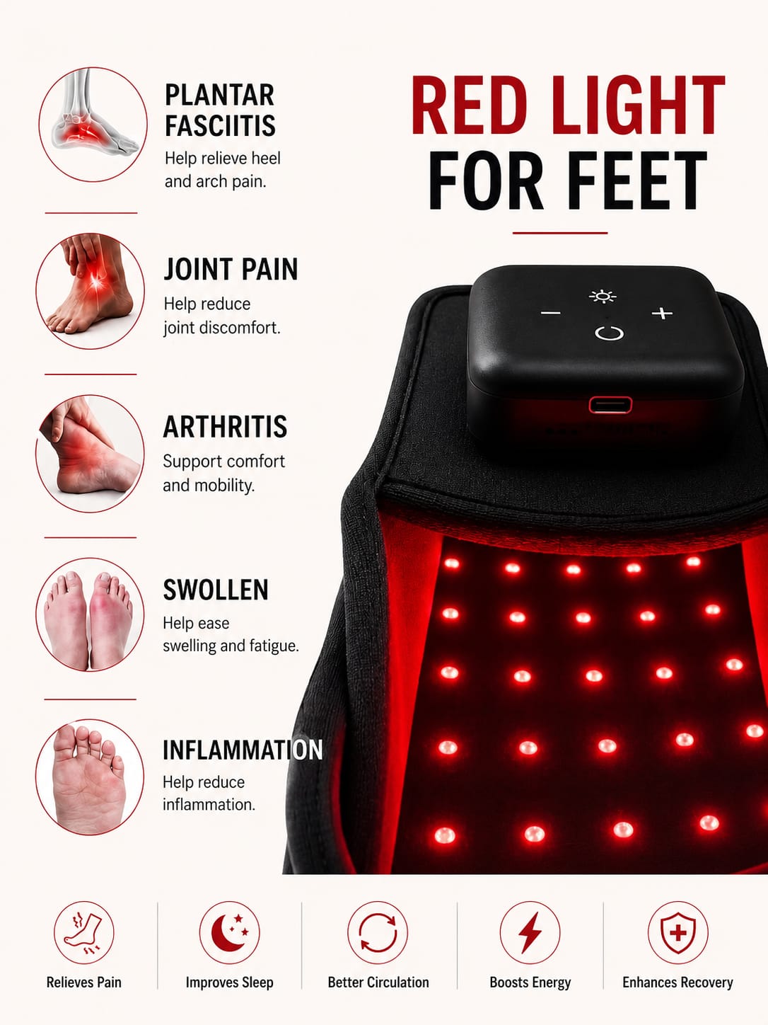 ✨HOT SALE 50% OFF ✨2026 Smart Red Light Therapy Heated Foot Massager Slippers