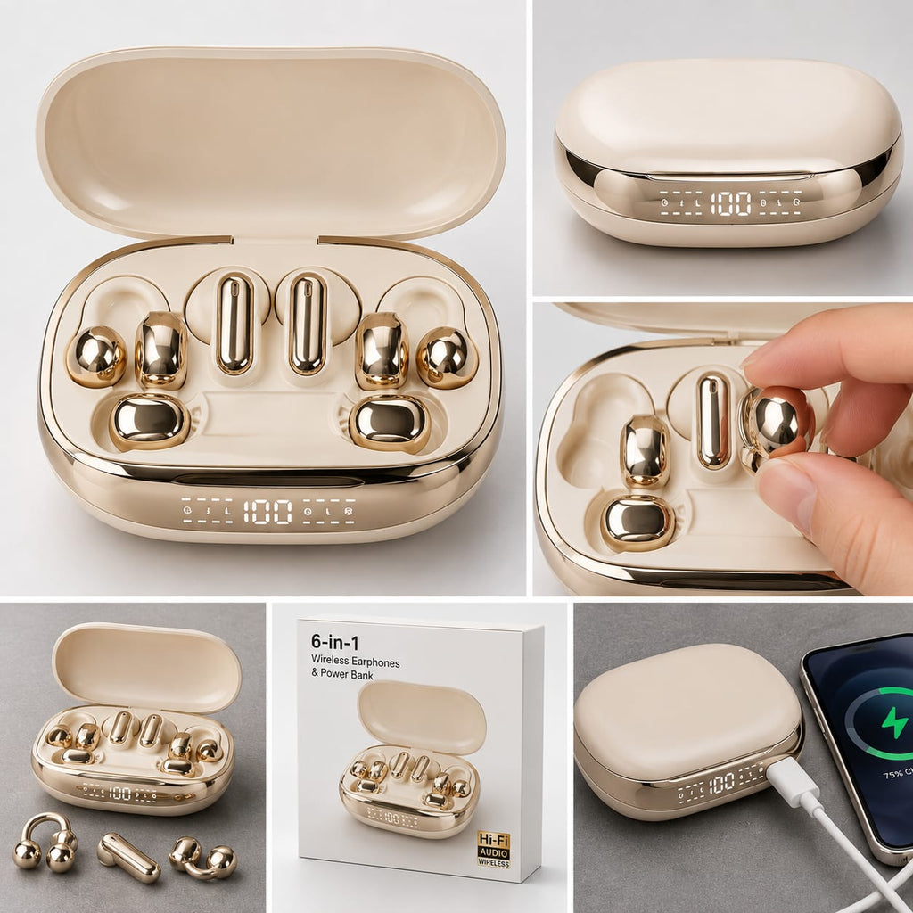💥HOT SALE 50% VIRAL PRODUCT 6-in-1 Wireless Earbuds & Power Bank