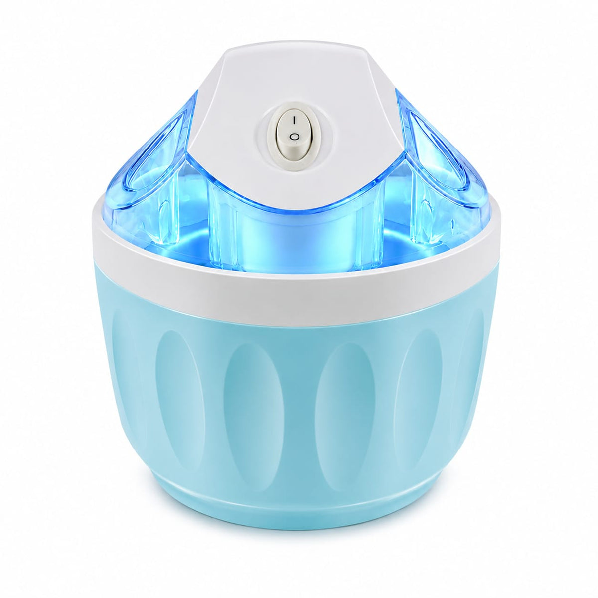 Easy to Use Home Ice Cream Machine Transparent Lid Ice Cream Machine, Lake Blue, EU Plug