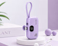 Portable Charger with Built-in Lightning Cable 5000mAh Small iPhone Fast Charging Mini Portable Phone Charger for iPhone