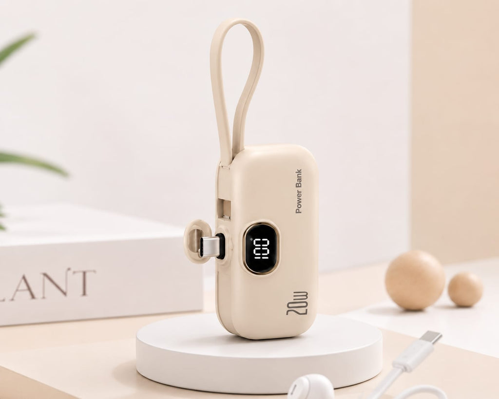 Portable Charger with Built-in Lightning Cable 5000mAh Small iPhone Fast Charging Mini Portable Phone Charger for iPhone
