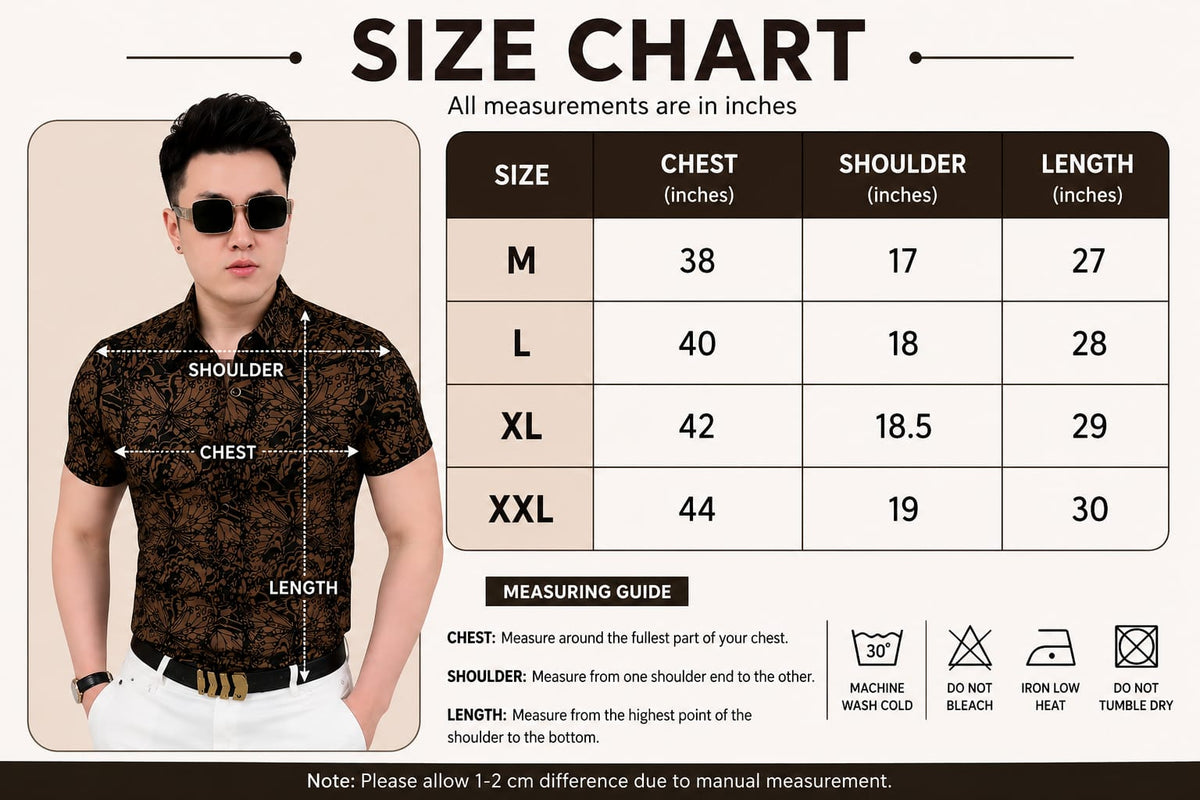 Men's Premium Printed Slim Fit Half Sleeve Casual Shirt