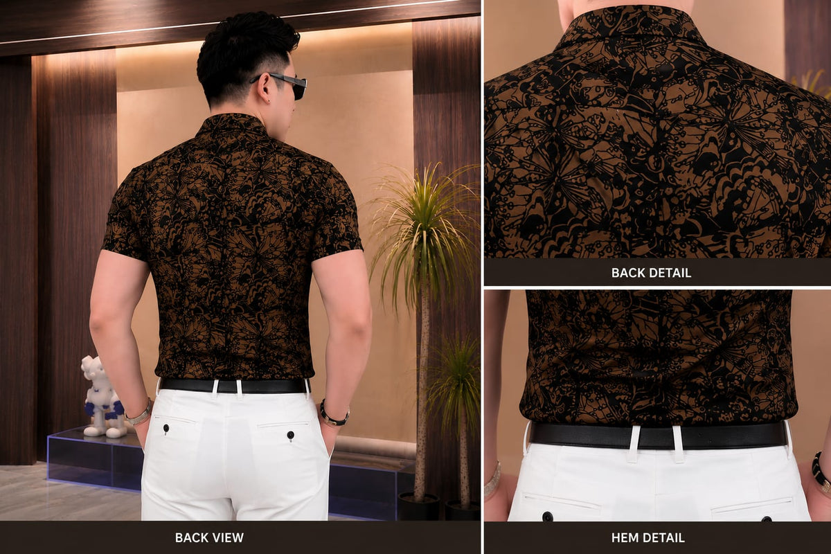 Men's Premium Printed Slim Fit Half Sleeve Casual Shirt
