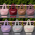 Women's Quilted Tote Bag Large Capacity Shoulder Handbag Floral Print Lining Everyday College & Office Bag