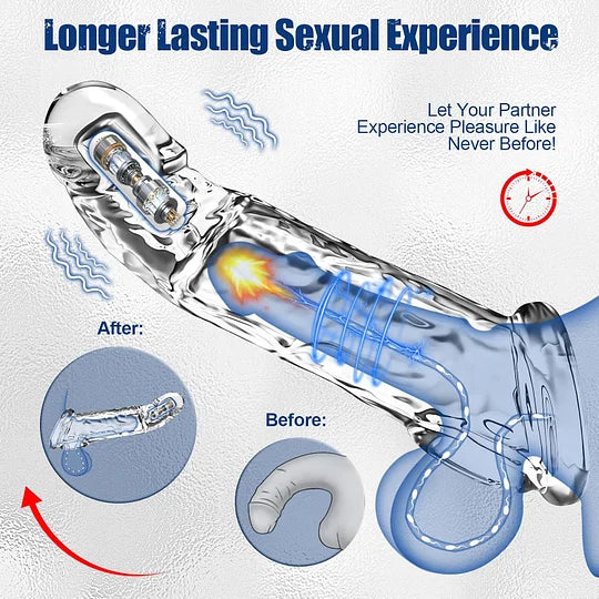 [Discreet Shipping]🔥 Bigger. Harder. Wilder. 🔥 💦 The Explosive Vibrating Wolf-Tooth Crystal Sleeve 💦
