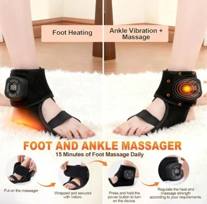 AnkleRelief Pro – Wireless Heated Foot & Ankle Massager Wrap with Adjustable Vibration & Compression