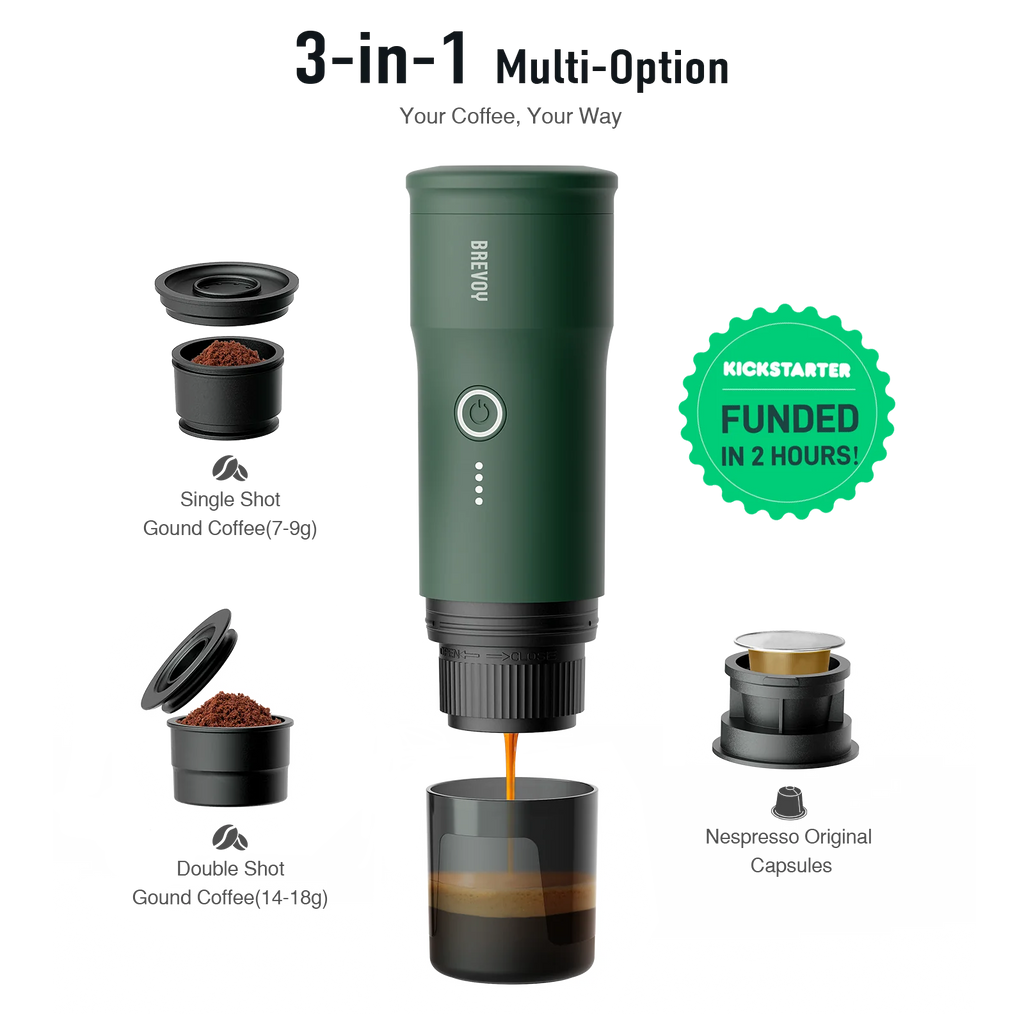 Portable Espresso Maker - Camping Green & More