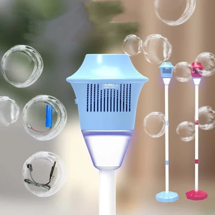 Automatic Handheld Bubble Machine for Kids, Bubble Maker Spring Summer Toys with Lights, Outdoor Rechargeable Blower Best Easter Gift for Children